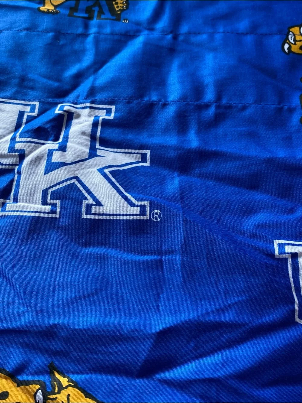 University of Kentucky Window Valance Blue with UK Logos 84”x15”